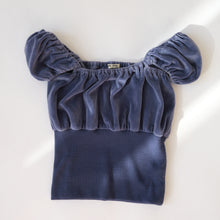 Load image into Gallery viewer, Vintage Miu Miu Velvet Blue Crop