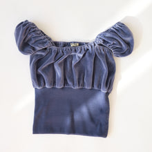 Load image into Gallery viewer, Vintage Miu Miu Velvet Blue Crop