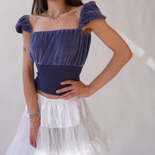 Load image into Gallery viewer, Vintage Miu Miu Velvet Blue Crop