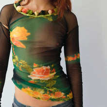 Load image into Gallery viewer, 90s Jean Paul Gaultier Floral Mesh Top