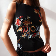 Load image into Gallery viewer, 2002 Christian Dior Koi Fish Embroidered Tank Top