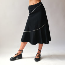 Load image into Gallery viewer, Comme Des Garcons Black Zip Midi Skirt