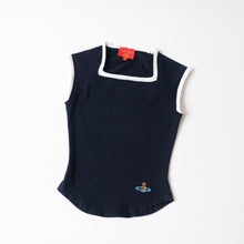 Load image into Gallery viewer, Navy Square Neck Baby Tee
