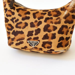Prada Leopard Print Cavallino Shoulder Bag
