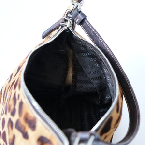 Prada Leopard Print Cavallino Shoulder Bag