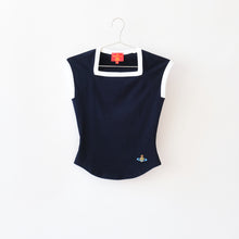 Load image into Gallery viewer, Navy Square Neck Baby Tee