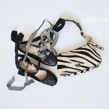 Load image into Gallery viewer, Vintage Zebra Print Pony Hair Shoulder Bag