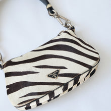 Load image into Gallery viewer, Vintage Zebra Print Pony Hair Shoulder Bag