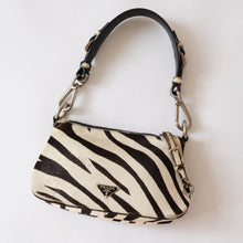 Load image into Gallery viewer, Vintage Zebra Print Pony Hair Shoulder Bag