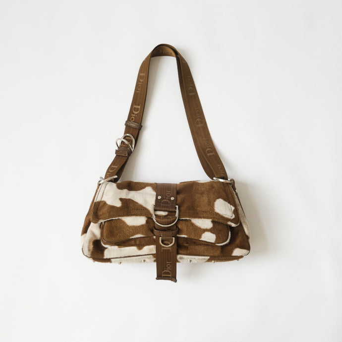 2000s Christian Dior Cow Print Shoulder Bag