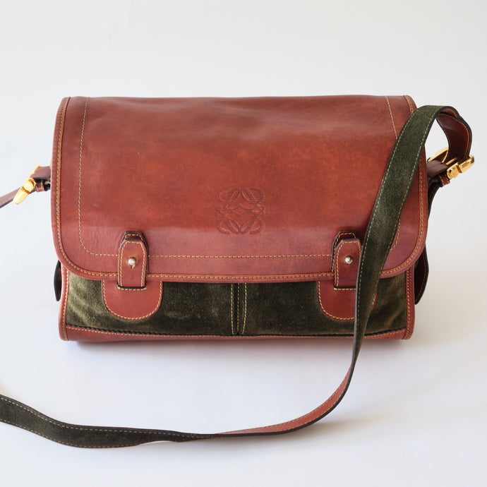 Rare Vintage Loewe Anagram Satchel Bag