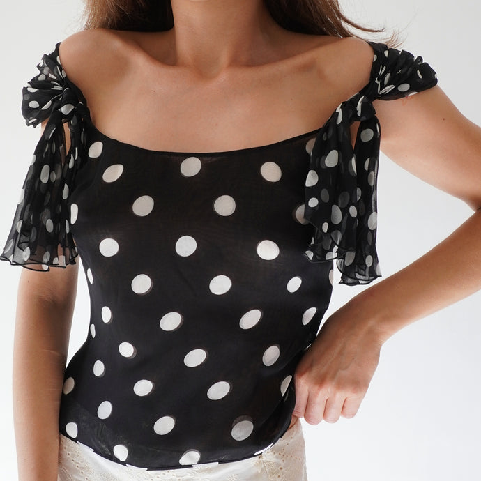 Silk Valentino Polka Dot Blouse