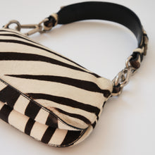 Load image into Gallery viewer, Vintage Zebra Print Pony Hair Shoulder Bag
