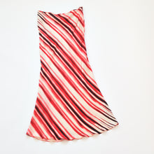 Load image into Gallery viewer, 2000s Silk Red Stripe Midi Skirt