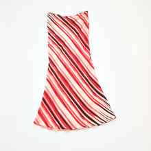 Load image into Gallery viewer, 2000s Silk Red Stripe Midi Skirt