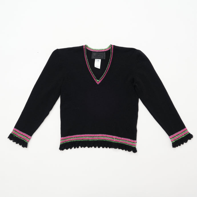 Gianni Versace Black Sparkle Cropped Sweater