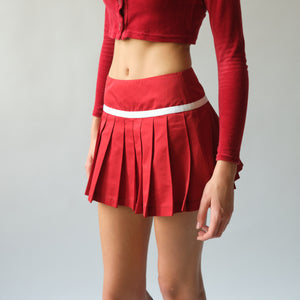 Dolce & Gabbana Red Pleated Mini Skirt