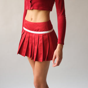 Dolce & Gabbana Red Pleated Mini Skirt