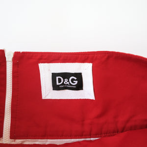 Dolce & Gabbana Red Pleated Mini Skirt