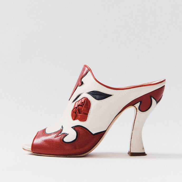 Miu Miu S/S2012 Rose Leather Embroidered Heels