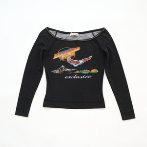 Blumarine Black BNWT Logo Longsleeve