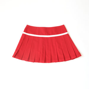 Dolce & Gabbana Red Pleated Mini Skirt