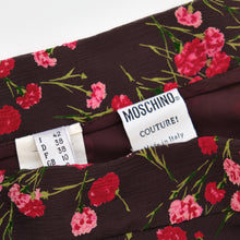 Load image into Gallery viewer, Moschino Couture Floral Silk Midi Skirt