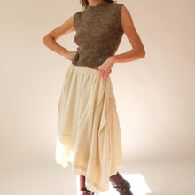 Load image into Gallery viewer, 90s Comme Des Garcons Cream Wool Bustle Midi Skirt