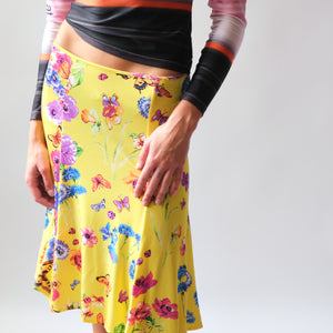 Versace Floral Butterfly Midi Skirt