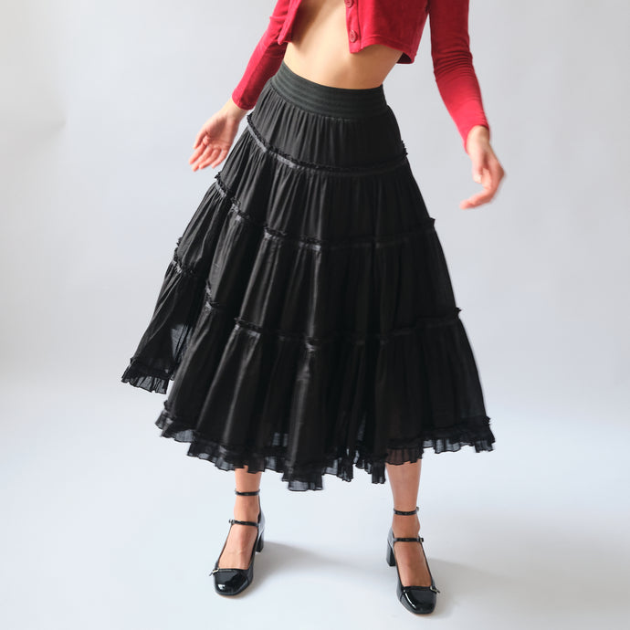 Betsey Johnson Tiered Midi Skirt