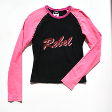 Load image into Gallery viewer, Rare 2000s &#39;Rebel&#39; Sparkly Longsleeve