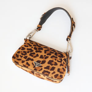 Vintage Leopard Print Cavallino Shoulder Bag