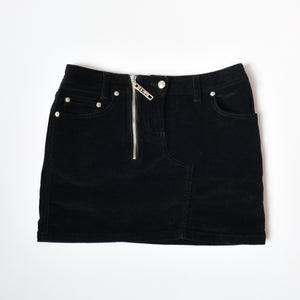 2000s Corduroy Black Mini Skirt