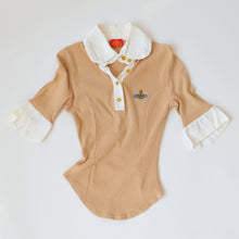 Load image into Gallery viewer, Vintage Corset Hem Ribbed Cotton Blouse