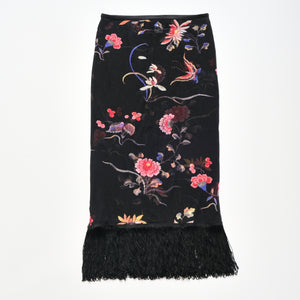 2000s Floral Mesh Midi Skirt