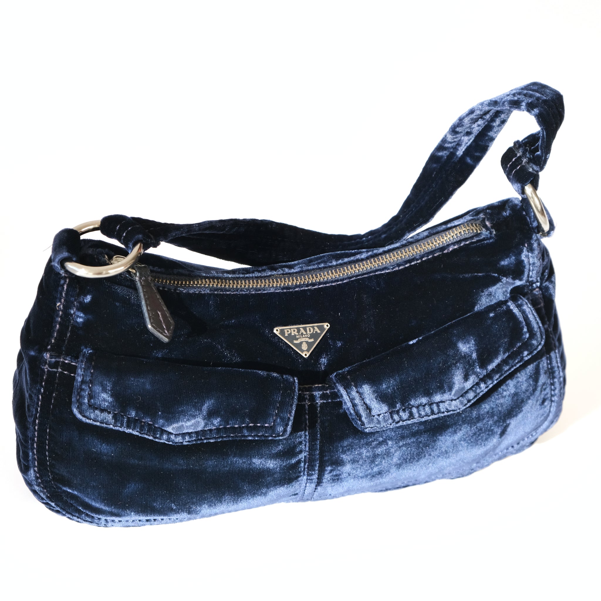 Prada velvet shoulder discount bag