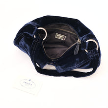 Load image into Gallery viewer, Crushed Blue Velvet Shoulder Bag