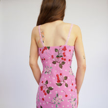 Load image into Gallery viewer, Adorable 90s Parisian Vintage Cherry Print Dress