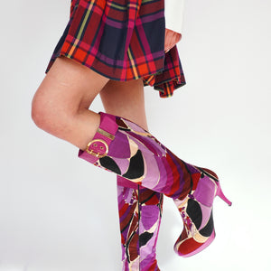 Vintage Corduroy Heeled Boots