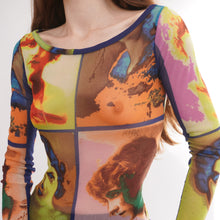Load image into Gallery viewer, Soleil SS2002 Mesh Pop Art Top