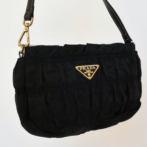 Black Ruched Tessuto Gaufre Bag