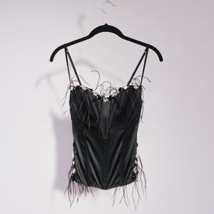 1990s Feather Trim Bustier