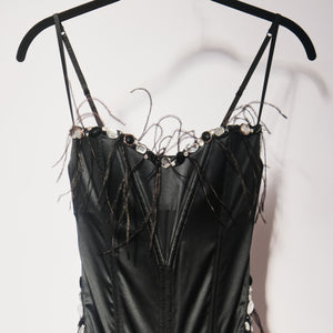 1990s Feather Trim Bustier