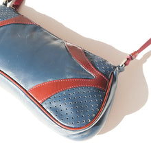 Load image into Gallery viewer, 2000s Prada Maroon and Blue Leather Shoulder Bag