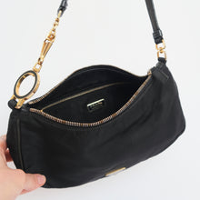 Load image into Gallery viewer, 2000s Tessuto Black Baguette Bag