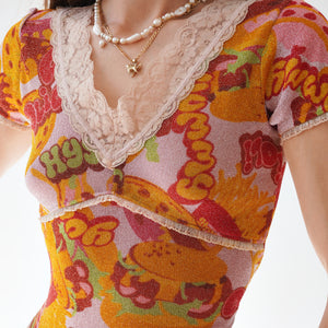 1990s Hysteric Glamour Sparkly Burger Top