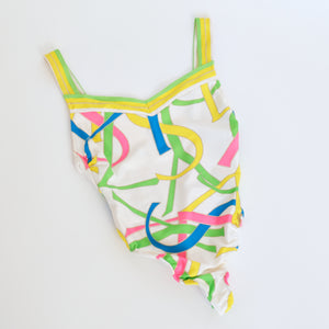80s YSL High Cut One Piece Swimsuit