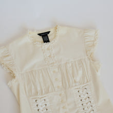 Load image into Gallery viewer, Iconic Early 2000s Frilled Cream Corset Blouse