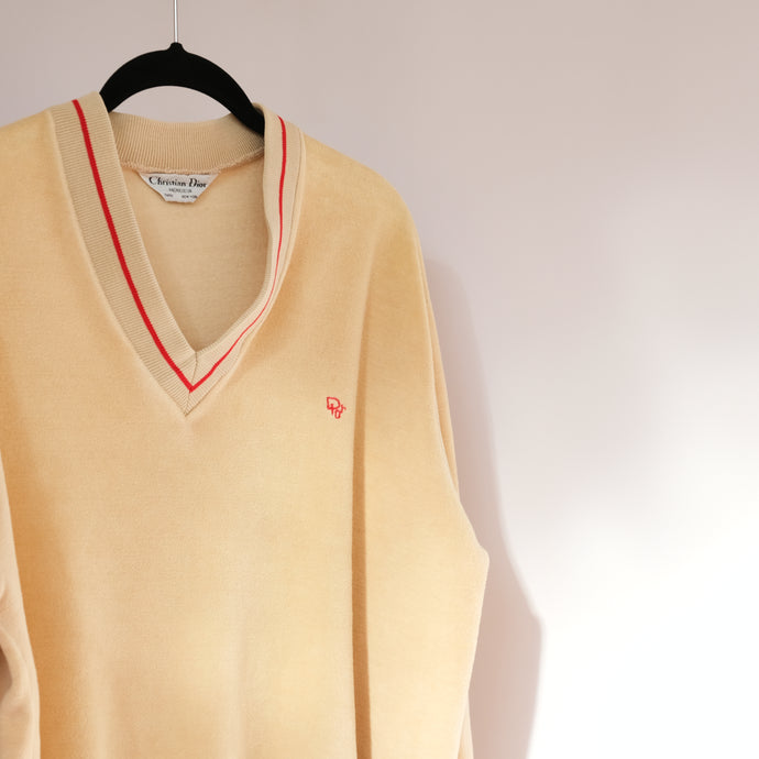 Vintage Terry Logo V-neck Sweater