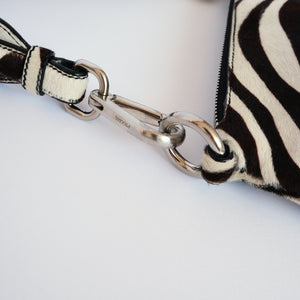 Vintage Zebra Print Pony Hair Shoulder Bag